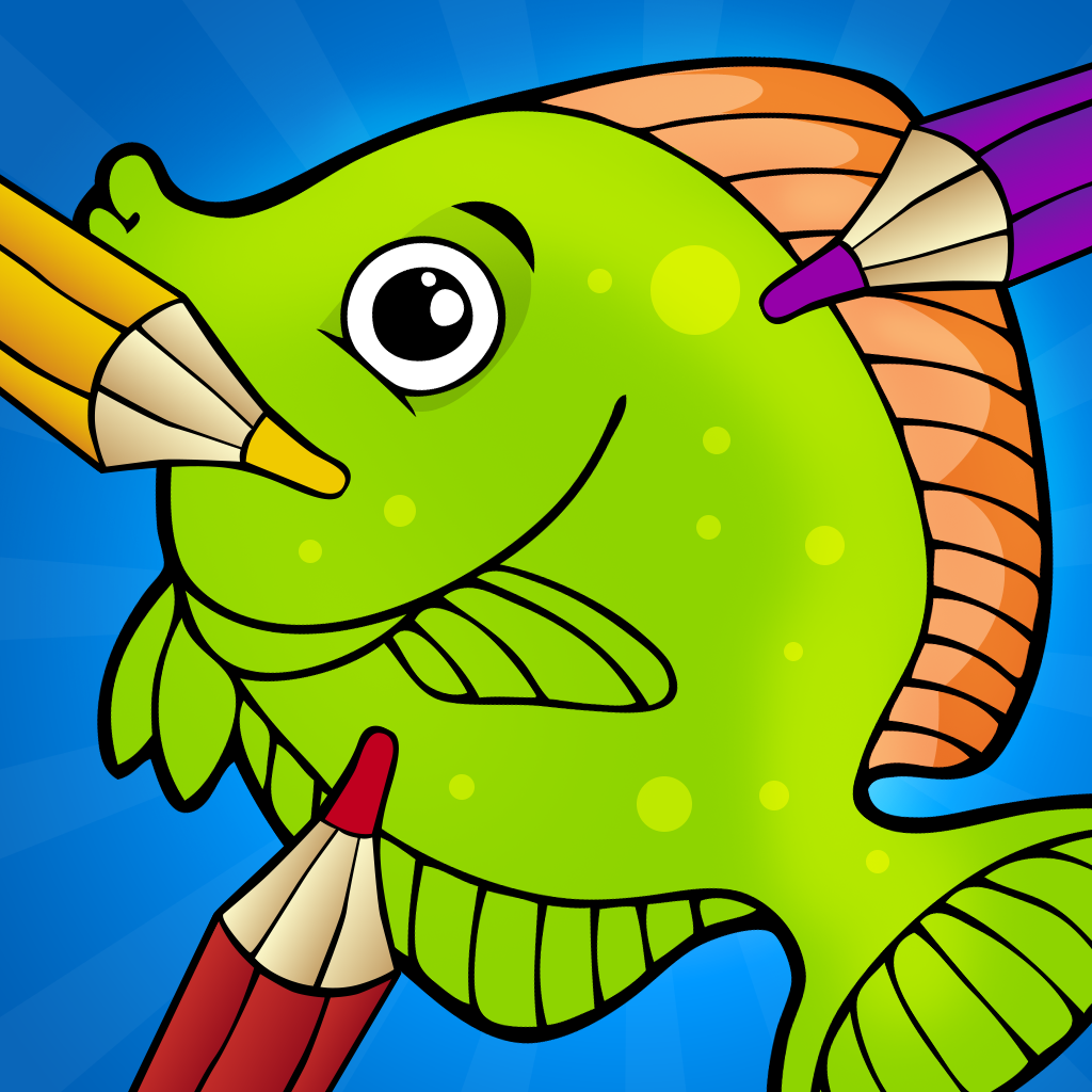 A Fish Coloring Book for Toddlers: Color Animals Under Water