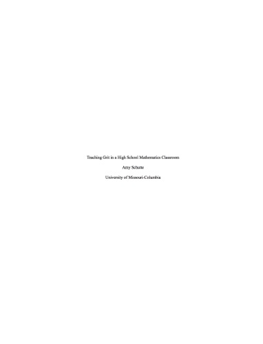 Teaching Grit in a High School Mathematics Classroom