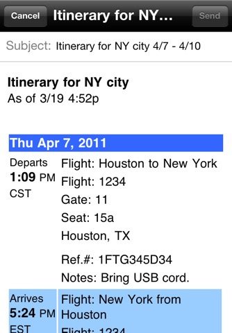 Trip Boss Itinerary manager screenshot