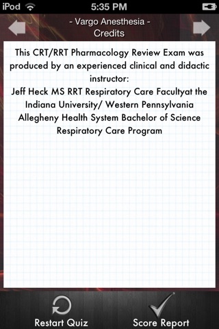 Respiratory Quiz screenshot
