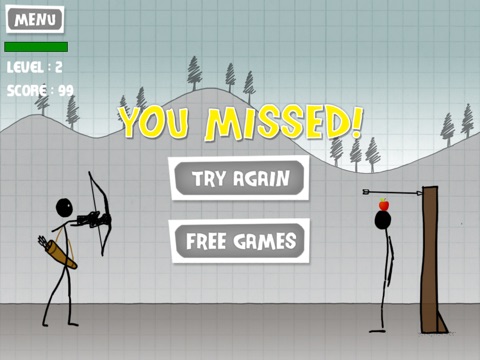 Screenshots of Stickman Apple Shooting Showdown - Free Bow and Arrow Fun Doodle Skill Game for iPad