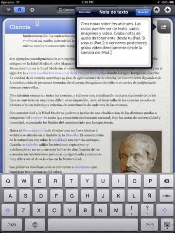 Captura de pantalla del iPad 4