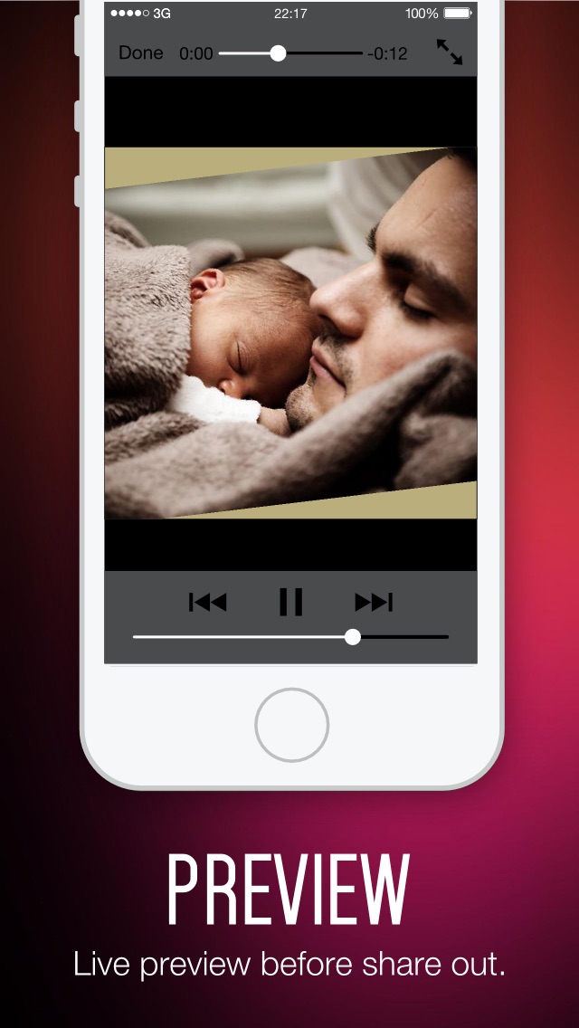 Screenshots of Music Video Maker Free - Add and Merge Background Musics to Videos for Instagram for iPhone