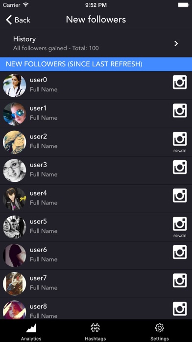 Screenshots of Blockers Spy for Instagram - track your followers for iPhone