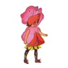 Vintage Pink Flower Child Stickers
