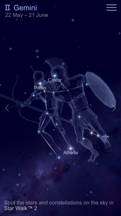 Resultado de imagen de pollux y castor constelacion star walk 2