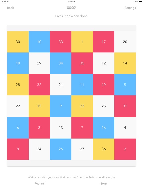 App Shopper: Schulte Table - improve fast reading and attention (Education)