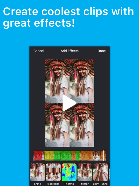 Screenshots of MuStar lip sync musical videos for iPad