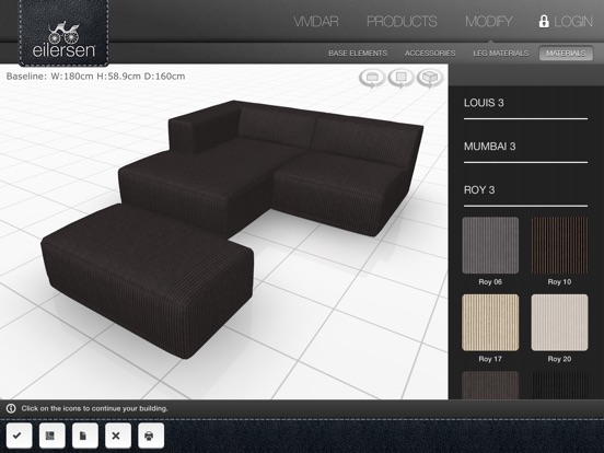 Eilersen Sofa Builder On The Ipad Screenshot