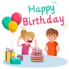 生日快樂 - 相框,生日賀卡和生日蛋糕