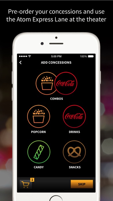Screenshots of Atom – Movie Tickets and Showtimes for iPhone