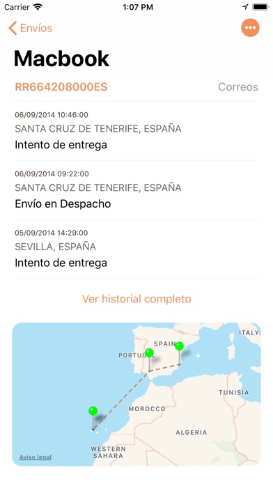 Captura de pantalla del iPhone 2
