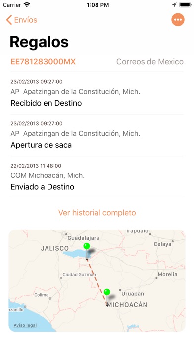 Captura de pantalla del iPhone 2
