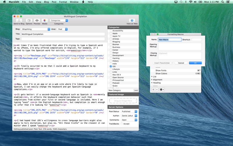 MarsEdit 4.6 Mac 破解版 优秀强大的博客编写客户端