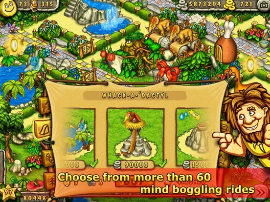 Screenshots of Prehistoric Park Builder - Amusement Theme Park Simulator In The Stone Age for iPad