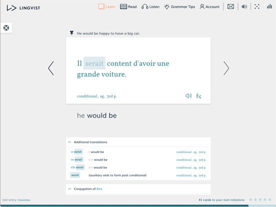 Screenshots of Lingvist for iPad