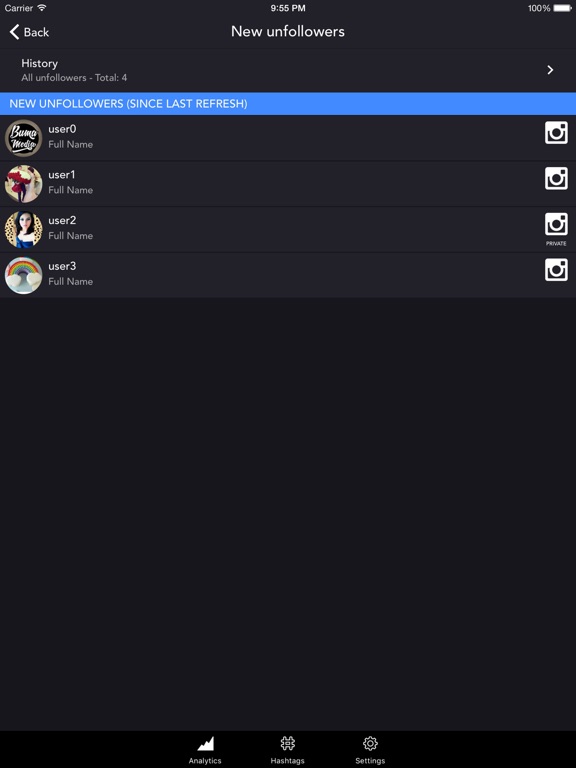 Screenshots of Blockers Spy for Instagram - track your followers for iPad