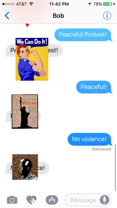 Non Violent Protest Stickers : Peaceful and Quietのスクリーンショット1 Non Violent Protest Stickers : Peaceful and Quietのスクリーンショット1