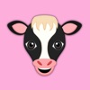 Black White Cow Emoji Stickers for iMessage
