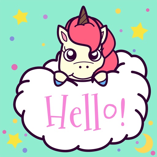 Animated Pink Unicorn Stickers by ANNAMIND PTY LTD