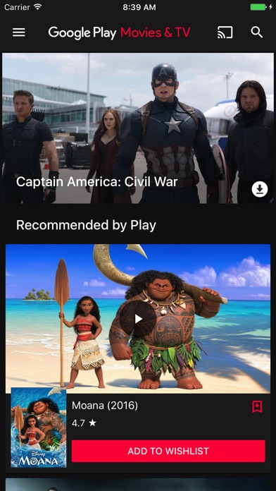 Google Playムービー&TVのスクリーンショット1 Google Playムービー&TVのスクリーンショット1
