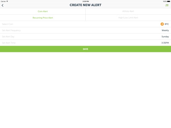 Screenshots of CoinCap for iPad