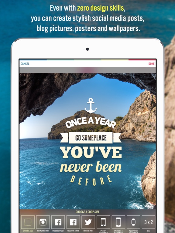 Screenshots of Typorama - Text on Photo Editor, Typography Maker for iPad
