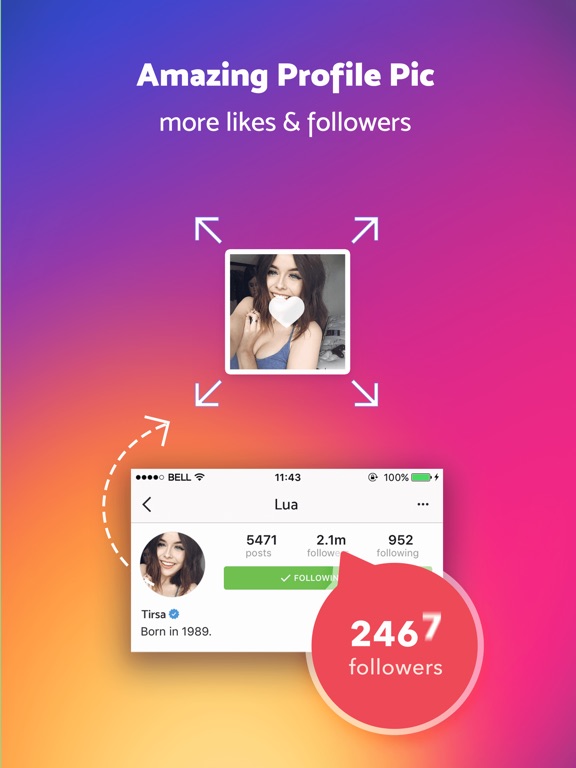 Screenshots of Follower PicZoom for Instagram for iPad