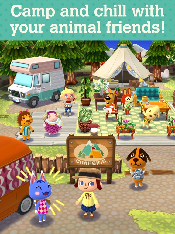 Screenshots of Animal Crossing: Pocket Camp for iPad