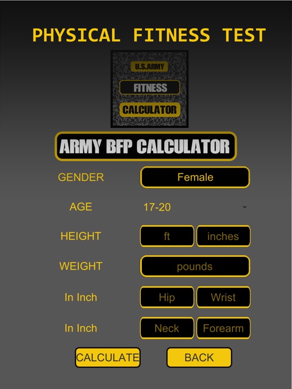 apft body fat calculator