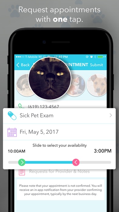 Screenshots of PetDesk for iPhone