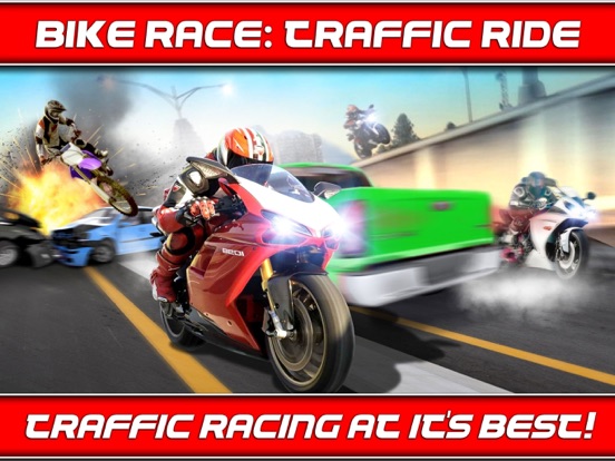 Screenshots of Bike Traffic Race Mania a Real Endless Road Racing Run Game for iPad