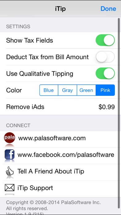 Screenshots of iTip Calc by PalaSoftware for iPhone