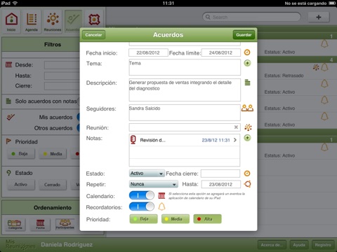 Captura de pantalla del iPad 5