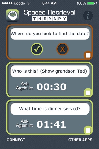 Spaced Retrieval Therapy screenshot