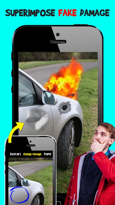 Screenshots of Damage Cam - Fake Prank Photo Editor Booth for iPhone