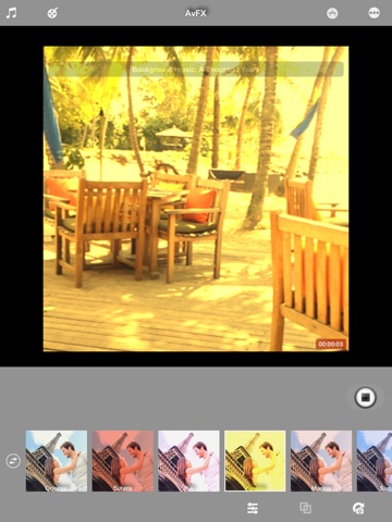 Screenshots of AvFX - awesome video effect, editor & background music edit for Instagram, Facebook, Youtube, Vine for iPad