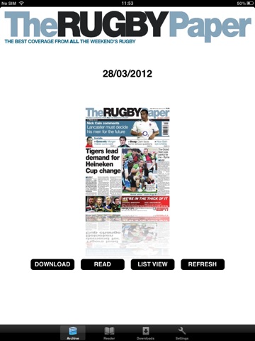 Скриншот из The Rugby Paper - English Edition