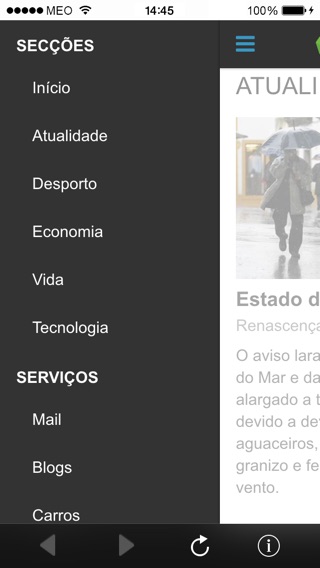 Captura de ecrã do iPhone 2