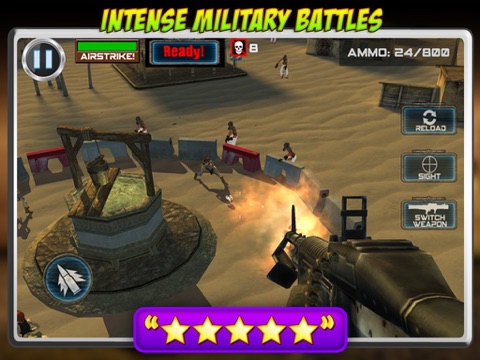 Screenshots of Helicopter Zombie Hunt- Fun 3D Army Defense Game for iPad