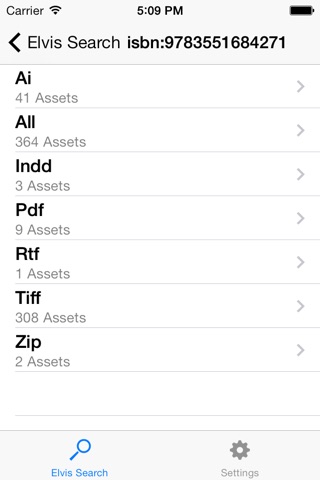 Screenshot of Asset Finder For Elvis DAM