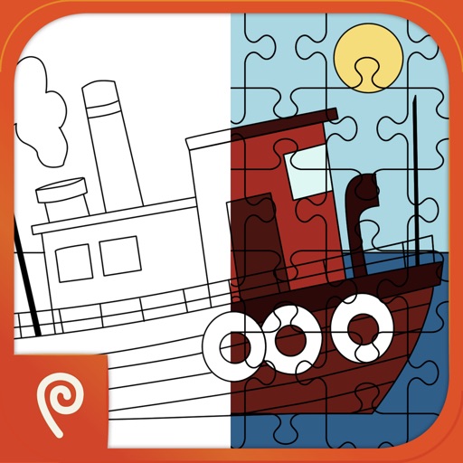 Color It Puzzle It: Boats