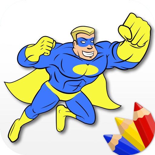 スーパーヒーローズ – 男の子でも、幅広い年齢の子供が楽しめる, 色塗りアプリ