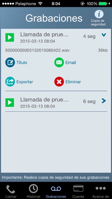 Captura de pantalla del iPhone 3
