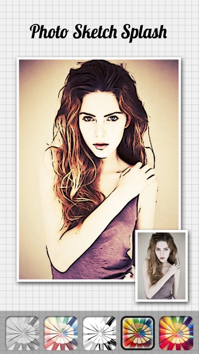 Screenshots of Photo Sketch Splash - My Pencil Drawing with Portrait Filter Effects for iPhone