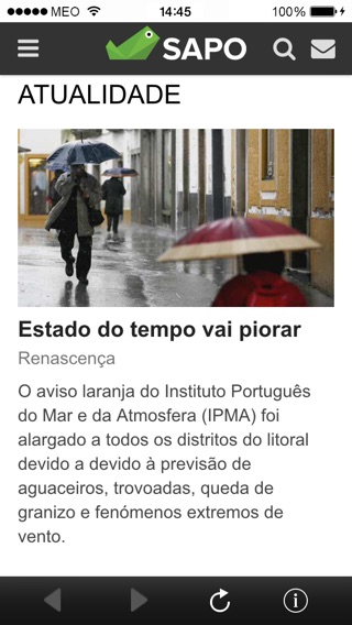 Captura de ecrã do iPhone 3
