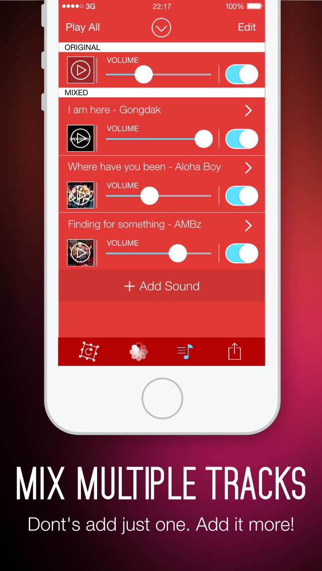 Screenshots of Music Video Maker Free - Add and Merge Background Musics to Videos for Instagram for iPhone