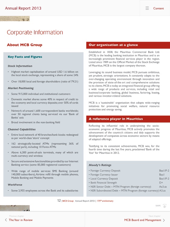 Mcb Annual Report 2013 By The Mauritius Commercial Bank Ltd
