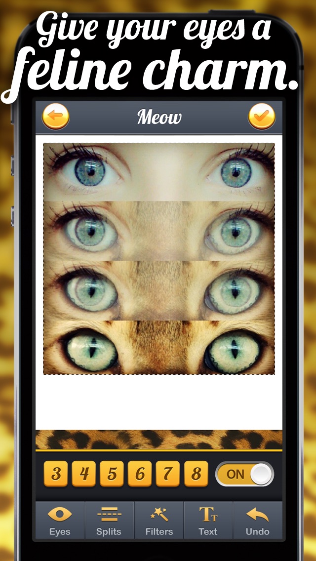 Screenshots of TigerEyes - Blend Yr Face to Ultra Awesome Tiger, Reptile or Cat Eyes Splits! for iPhone