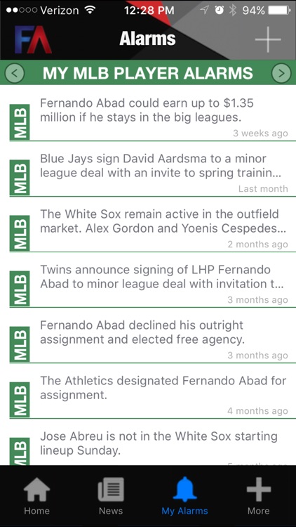 fantasy baseball lineup alerts fantasy alarm by fantasyalarm com baseball lineup app